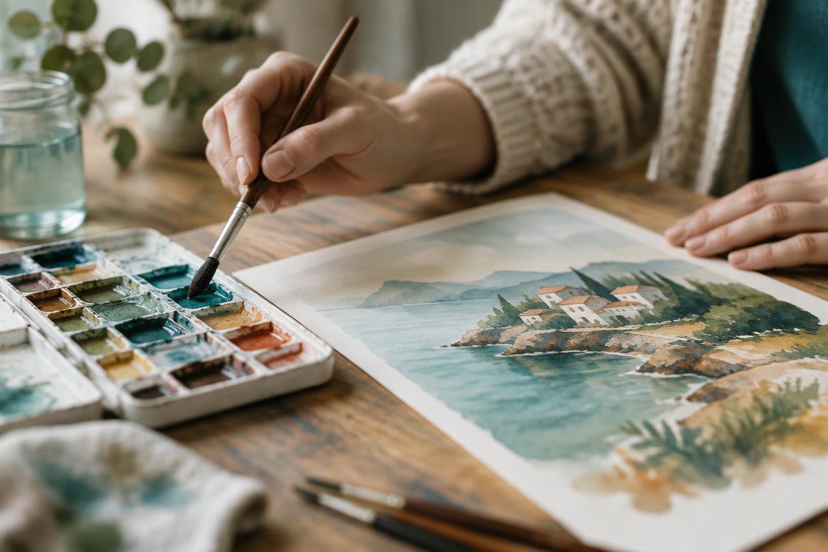 Atividade manual: Pintura em Aquarela